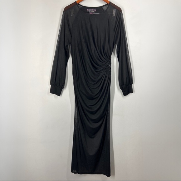 Stacey Adams Long Sleeve Women’s Evening Dress Size 12 Black - Picture 3 of 10